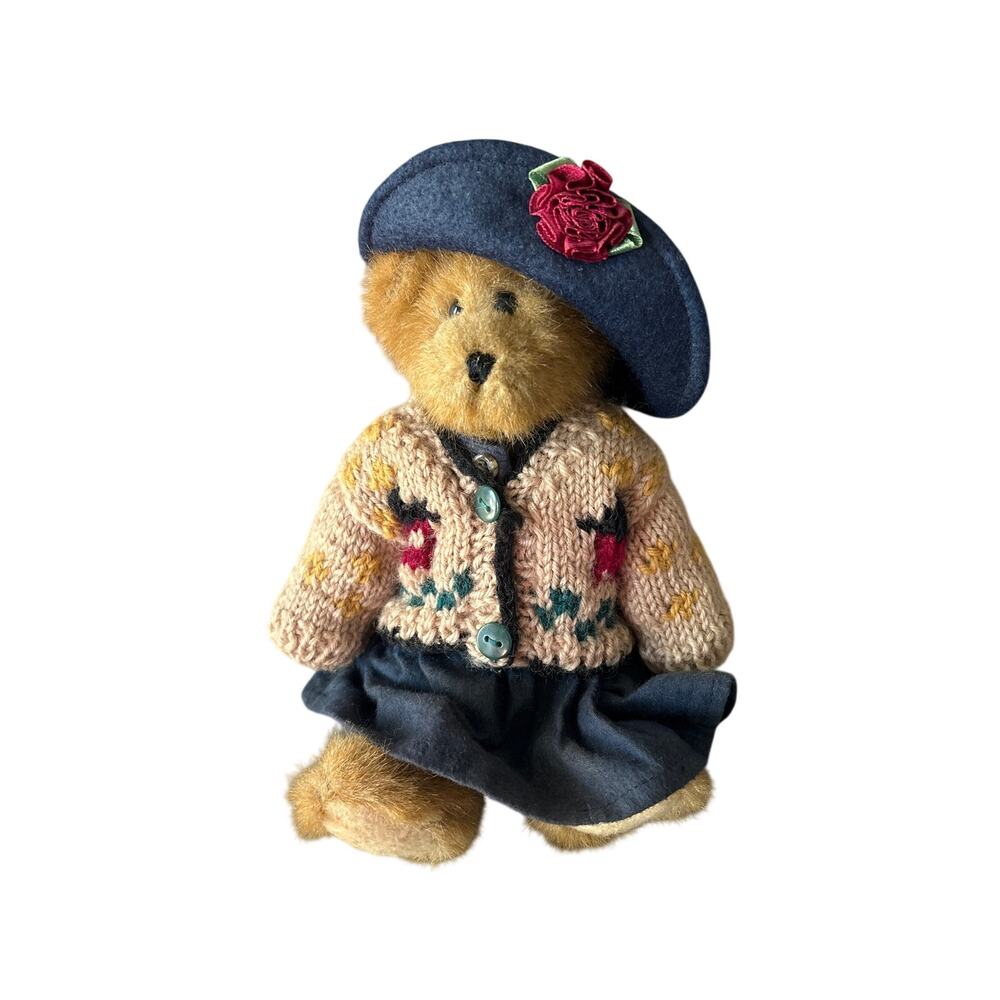 Boyds Bears Bailey & Friends Plush Bear w/ Knit Sweater Dress Hat Jointed Tags